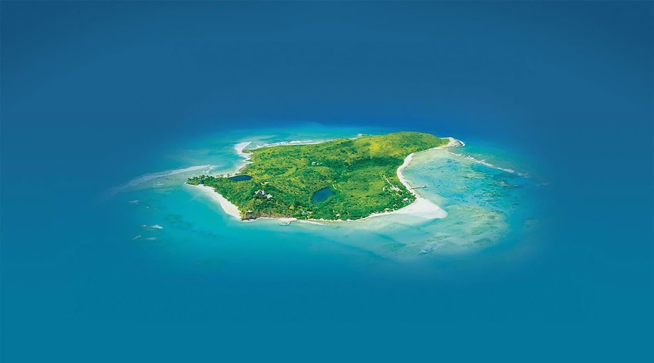 Small green island in the middle of the Ocean for Leesa