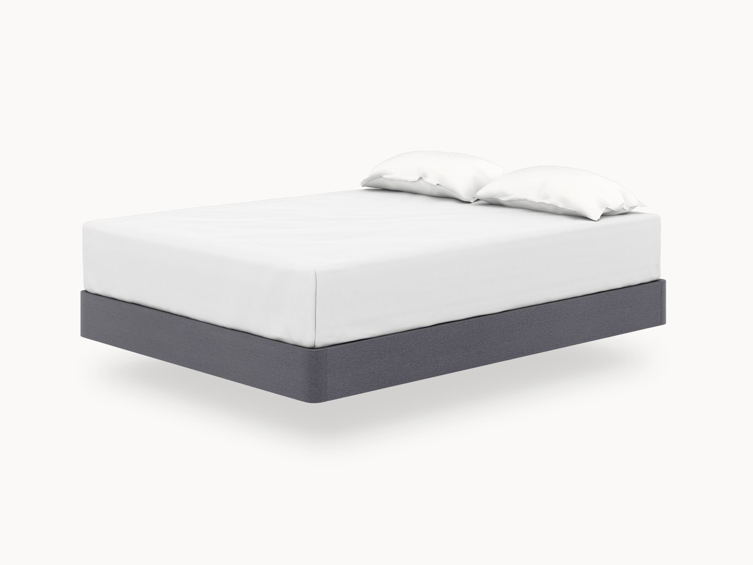 Leesa base foundation with mattress and pillows
