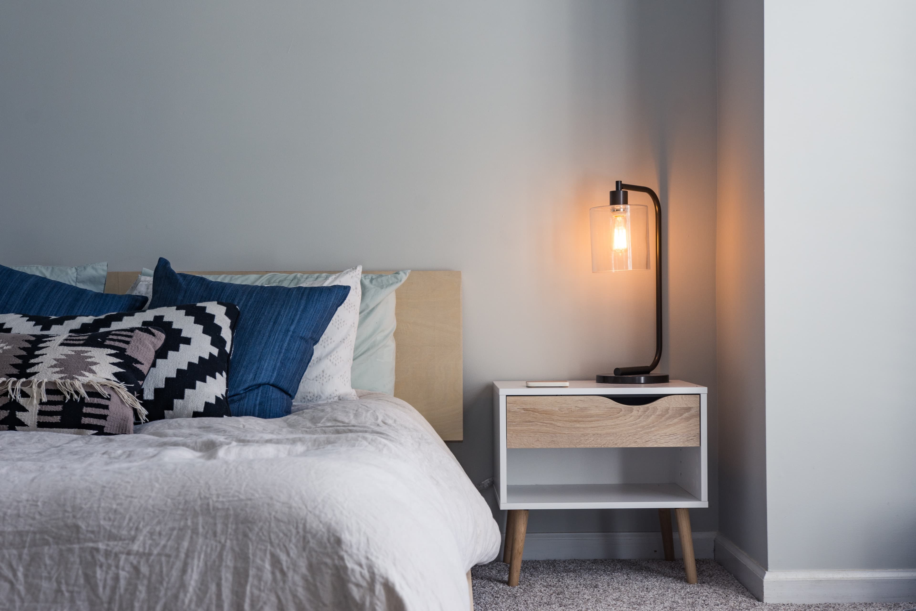 Bedroom with a queen size Leesa bed