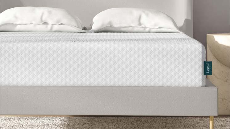 Leesa Sapira mattress with pillows on top